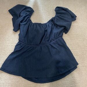 Elegant Navy Blue Women's Top